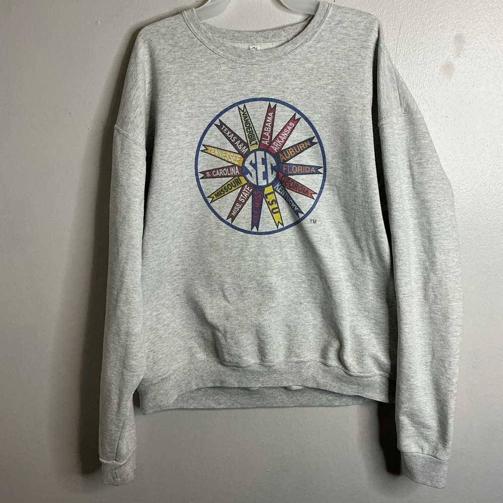 Jerzees Vintage SEC Family Pinwheel Sweatshirt Men size XL Cotton Blend